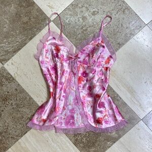 Jaclyn Smith Pink Floral Chemise
